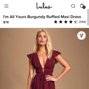 LuLu’s I’m All Yours Burgundy Maxi Dress size XS